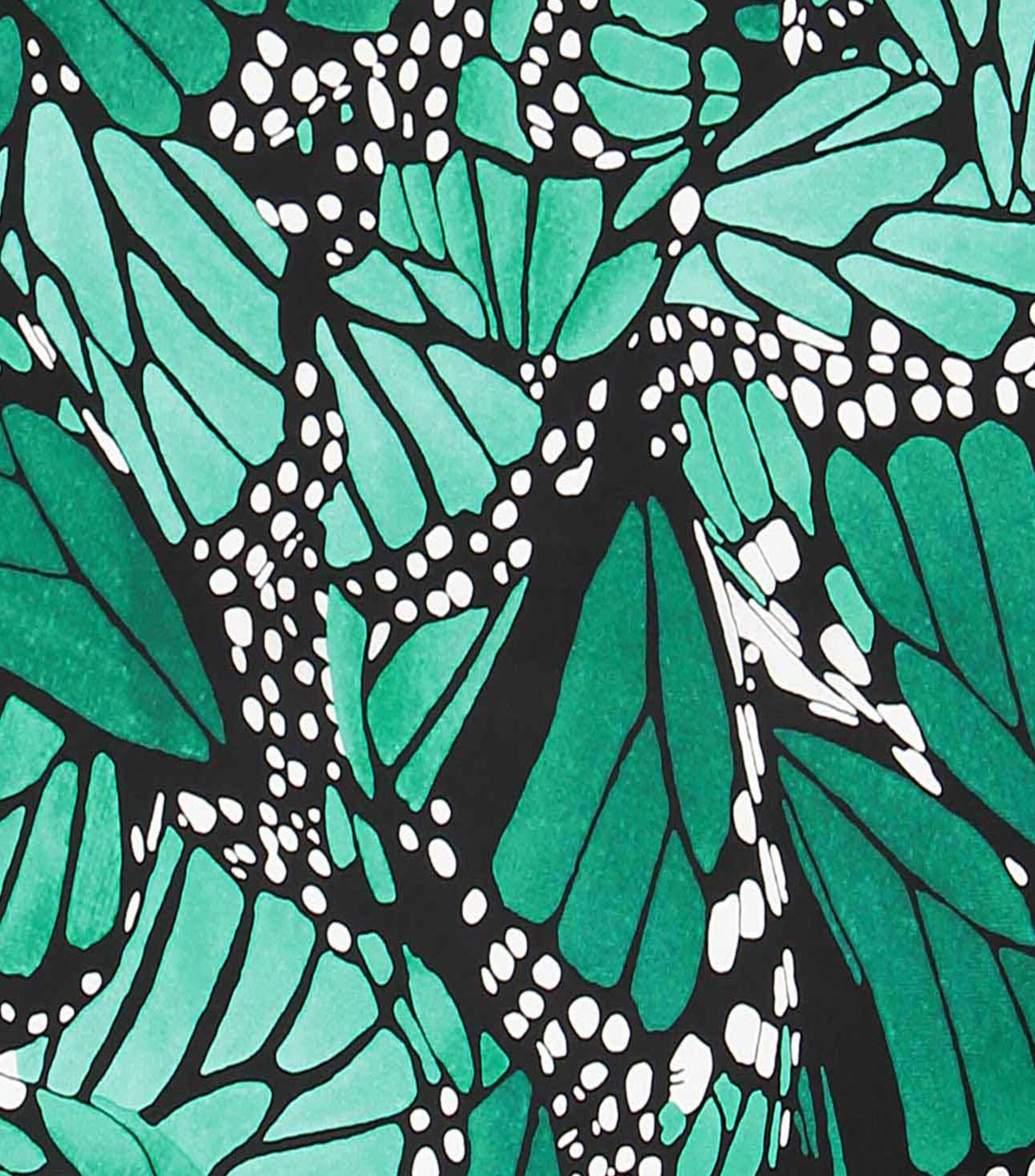 Mascada en seda con macro mariposas Mujer